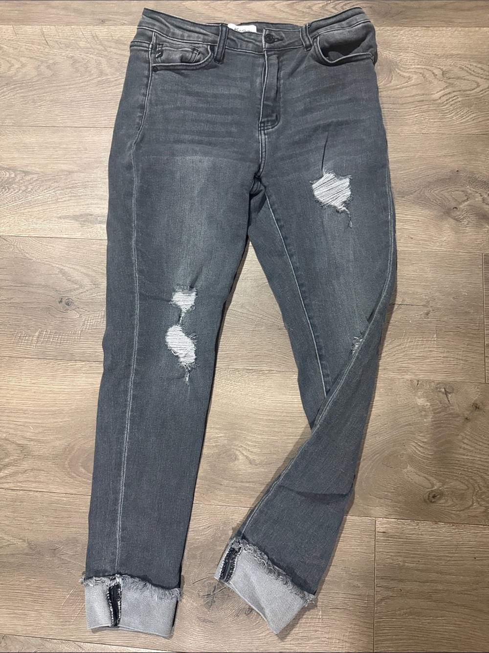 KanCan Charcoal Distressed Skinny Jeans